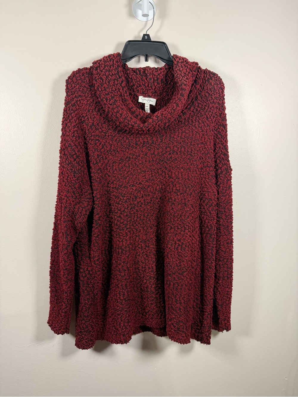 Jessica Simpson Burgundy Cowl Neck Cozy Knit Sweater